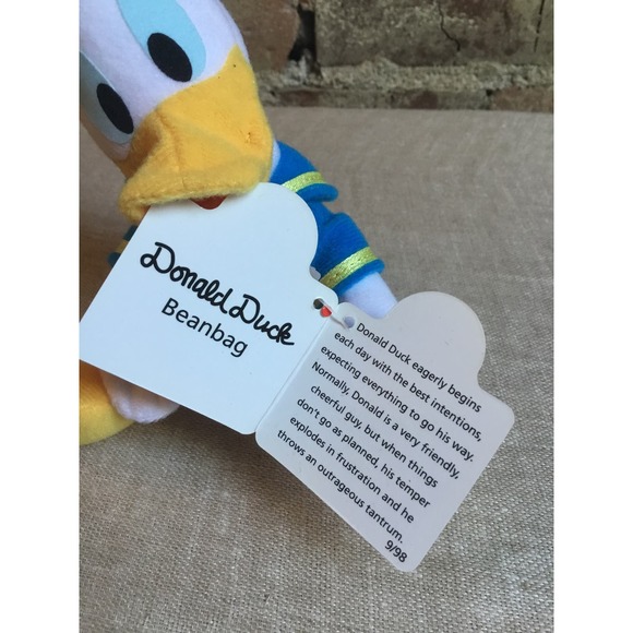 Disney Applause Vintage Donald Duck Bean Bag Plush with Tag 1998 - Picture 2 of 4